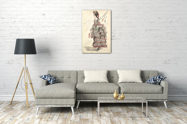 Leinwandbild Percy Anderson - Kostümdesign für 'drittes Ballett Mädchen (Italienisch)'