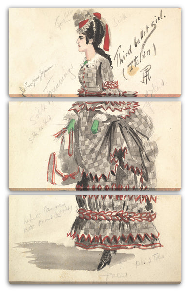 Leinwandbild Percy Anderson - Kostümdesign für 'drittes Ballett Mädchen (Italienisch)'