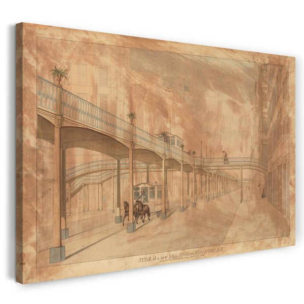 Leinwandbild J. Beigel - Erhöhte Eisenbahn, Broadway, New York