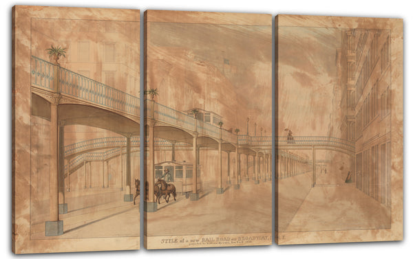 Leinwandbild J. Beigel - Erhöhte Eisenbahn, Broadway, New York