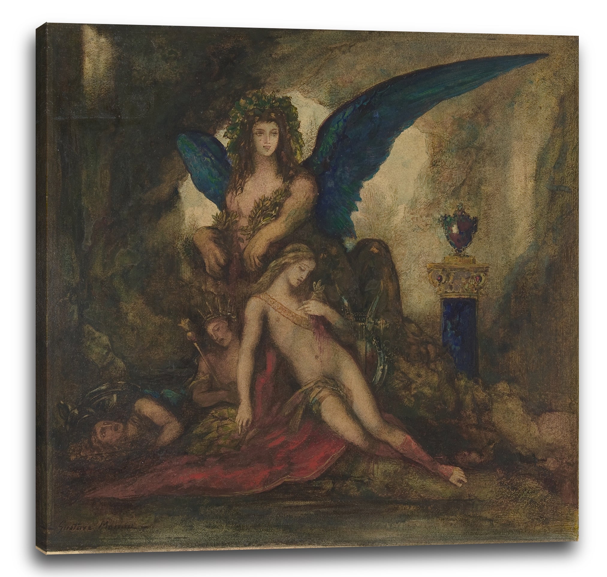 Leinwandbild Gustave Moreau - Sphinx in einer Grotte (Dichter, König und Krieger)