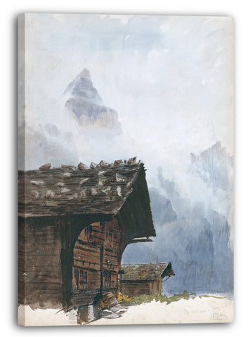 Leinwandbild John Singer Sargent - Chalets, Mürren, recto (aus dem Skizzenbuch "Splendid Mountain Watercolors")