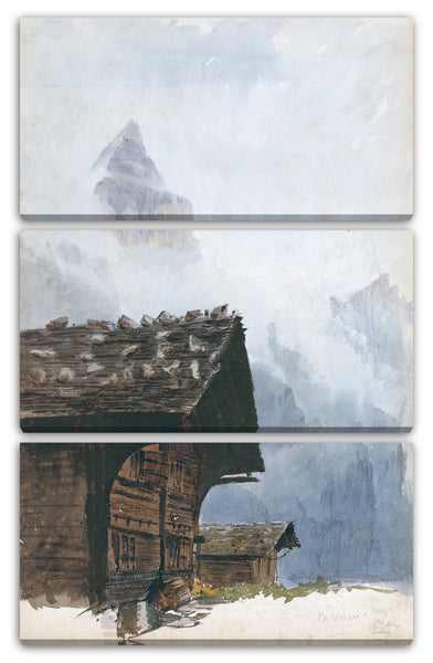 Leinwandbild John Singer Sargent - Chalets, Mürren, recto (aus dem Skizzenbuch "Splendid Mountain Watercolors")