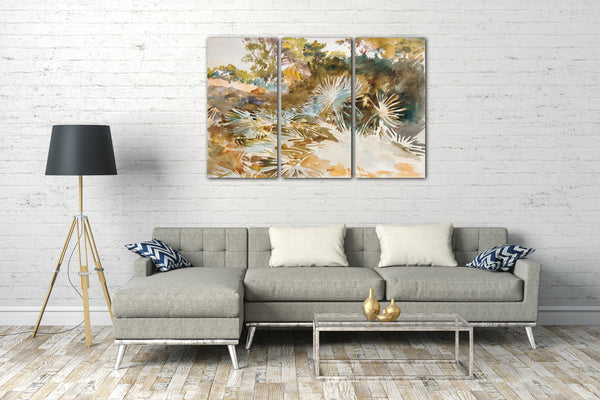 Leinwandbild John Singer Sargent - Landschaft mit Palmetten