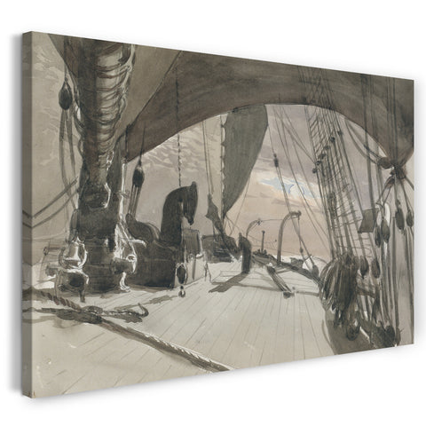 Leinwandbild John Singer Sargent - Deck of Ship in Moonlight (from scrapbook)