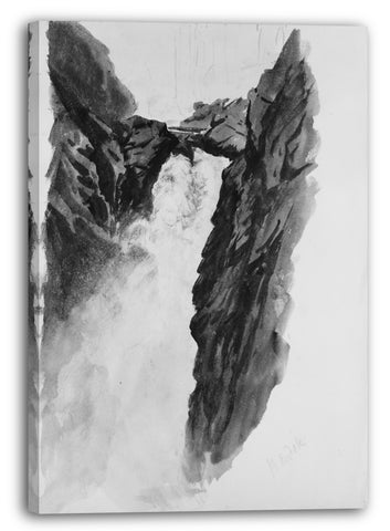 Leinwandbild John Singer Sargent - Handek Falls (aus dem Skizzenbuch "Splendid Mountain Watercolors")