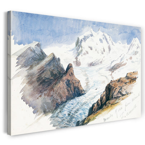 Leinwandbild John Singer Sargent - Monte Rosa aus Hornli, Zermatt (aus dem Skizzenbuch "Splendid Mountain Watercolors")