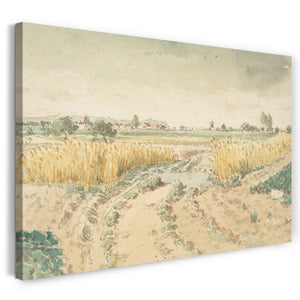 Leinwandbild Théodore Rousseau - Weizenfelder