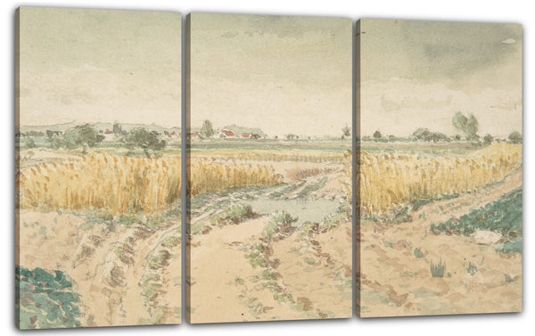 Leinwandbild Théodore Rousseau - Weizenfelder