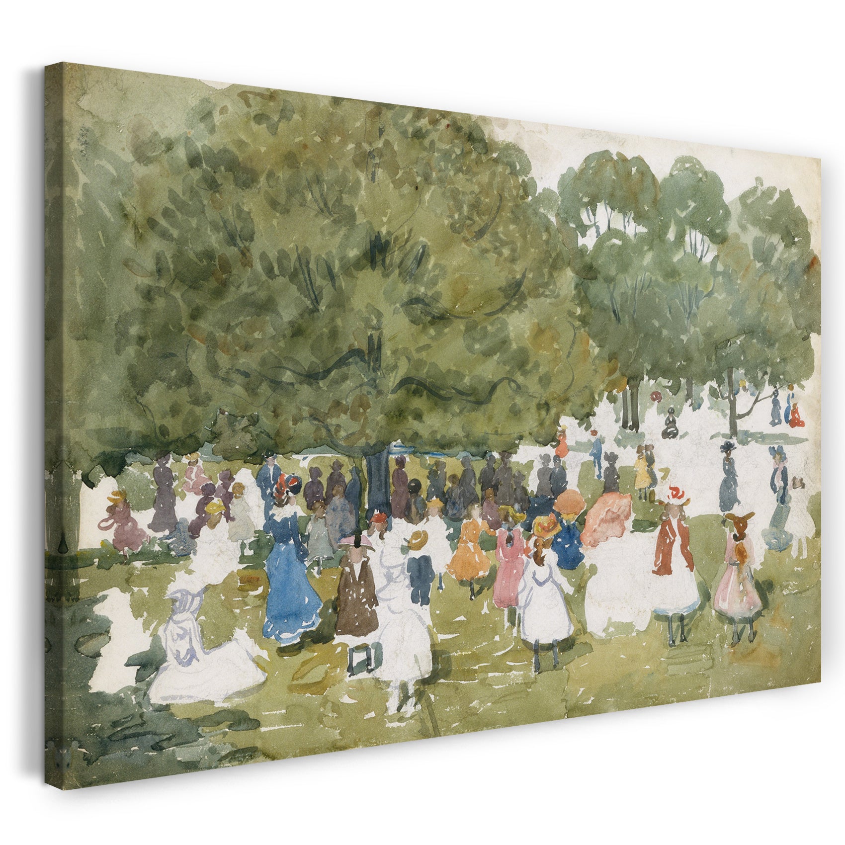 Leinwandbild Maurice Brazil Prendergast - Fußgänger in einem Park