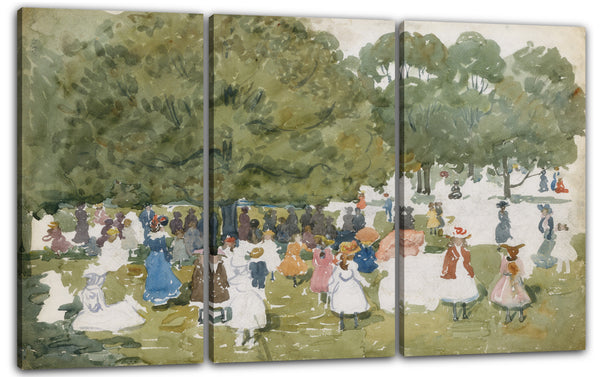 Leinwandbild Maurice Brazil Prendergast - Fußgänger in einem Park
