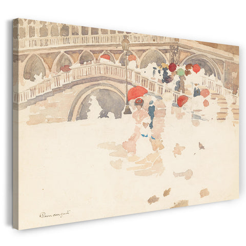 Leinwandbild Maurice Brazil Prendergast - Regenschirme im Regen, Venedig
