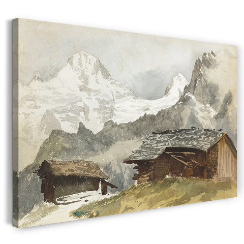 Leinwandbild John Singer Sargent - Hütten, Breithorn, Mürren