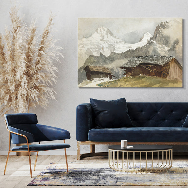 Leinwandbild John Singer Sargent - Hütten, Breithorn, Mürren