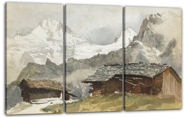 Leinwandbild John Singer Sargent - Hütten, Breithorn, Mürren