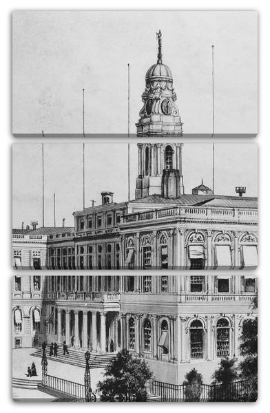 Leinwandbild Aquarell und Graphit auf weißem Velin - Rathaus, New York