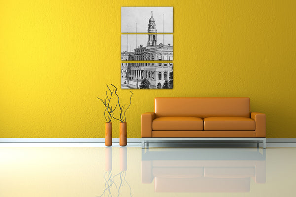 Leinwandbild Aquarell und Graphit auf weißem Velin - Rathaus, New York