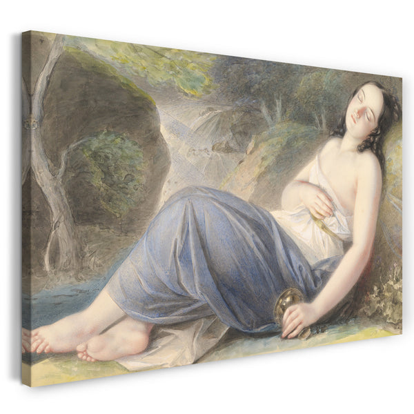 Leinwandbild Karl Joseph Aloys Agricola - Psyche schlafend in einer Landschaft