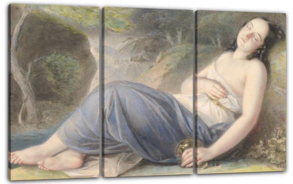 Leinwandbild Karl Joseph Aloys Agricola - Psyche schlafend in einer Landschaft