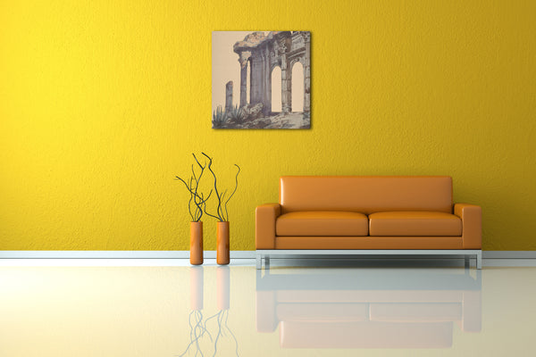 Leinwandbild Eugène Cicéri - Design für ein Bühnenbild an der Opéra, Paris: Columned Exterior