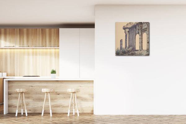 Leinwandbild Eugène Cicéri - Design für ein Bühnenbild an der Opéra, Paris: Columned Exterior