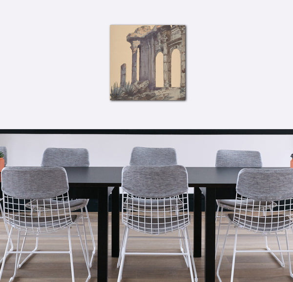 Leinwandbild Eugène Cicéri - Design für ein Bühnenbild an der Opéra, Paris: Columned Exterior