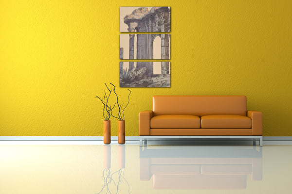 Leinwandbild Eugène Cicéri - Design für ein Bühnenbild an der Opéra, Paris: Columned Exterior