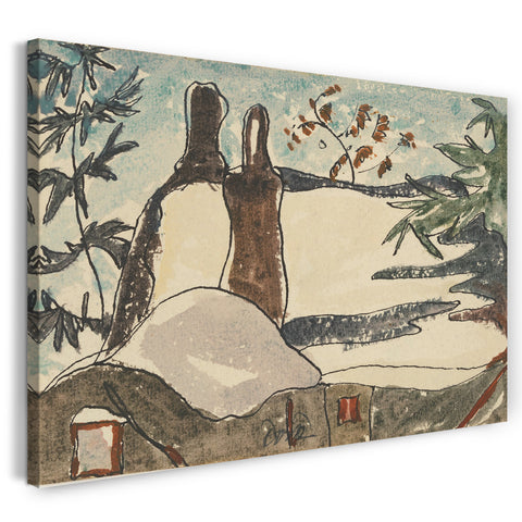 Leinwandbild Arthur Dove - Verschneite Dächer und Bäume