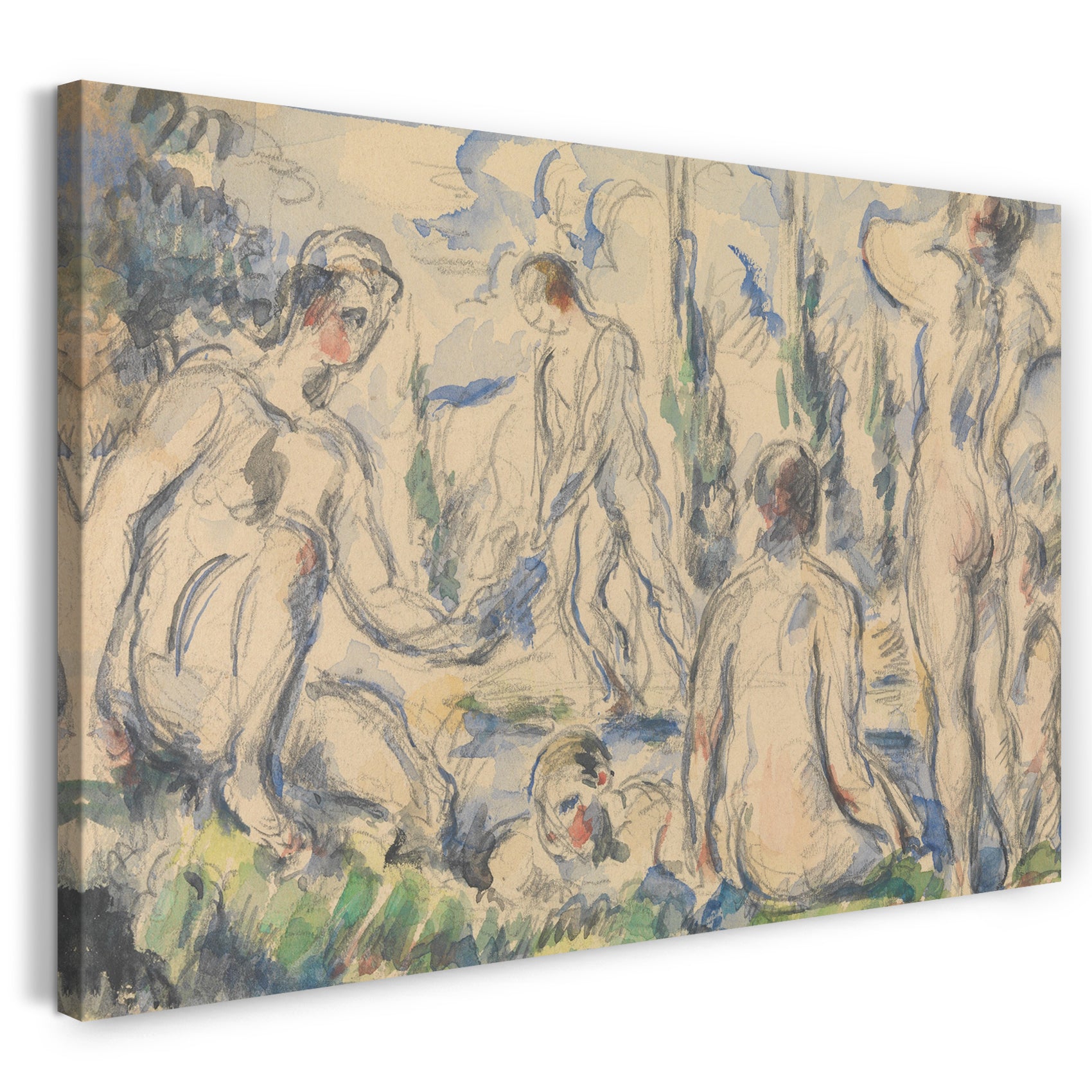 Leinwandbild Paul Cézanne - Badegäste