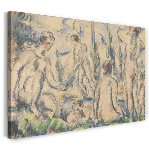 Leinwandbild Paul Cézanne - Badegäste