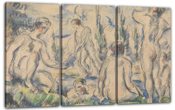 Leinwandbild Paul Cézanne - Badegäste