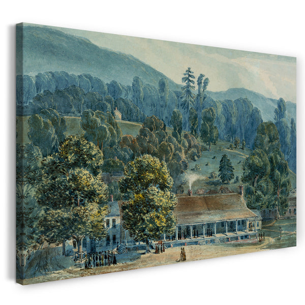 Leinwandbild John Hazelhurst Boneval Latrobe - Dining Room and Stage Offices at White Sulphur Springs