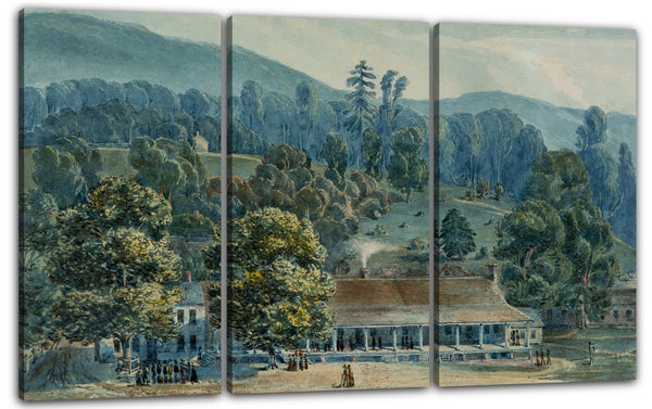 Leinwandbild John Hazelhurst Boneval Latrobe - Dining Room and Stage Offices at White Sulphur Springs