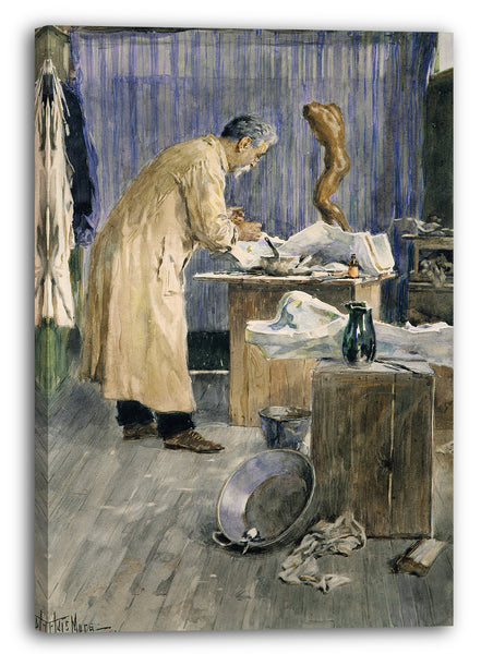 Leinwandbild F. Luis Mora - Der Vater des Künstlers im Atelier