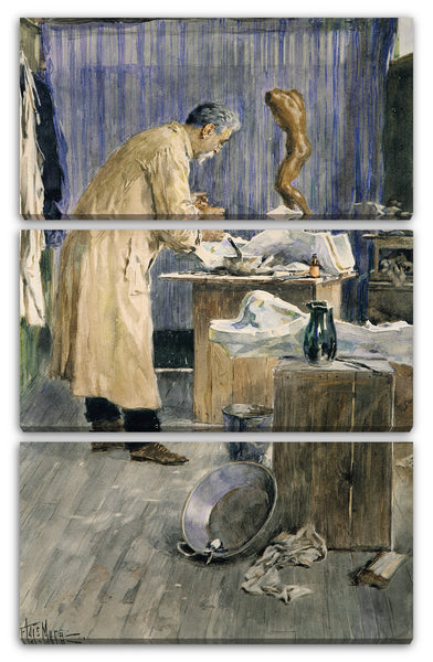 Leinwandbild F. Luis Mora - Der Vater des Künstlers im Atelier