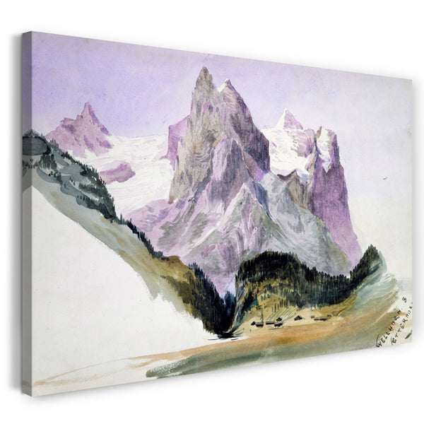 Leinwandbild John Singer Sargent - Wellhorn und Wetterhorn von Brünig (umseitig) (aus dem Skizzenbuch "Splendid Mountain Watercolors")