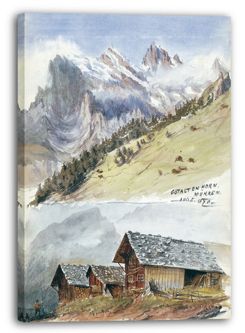 Leinwandbild John Singer Sargent - Gspaltenhorn, Mürren (aus dem Skizzenbuch "Splendid Mountain Watercolors")