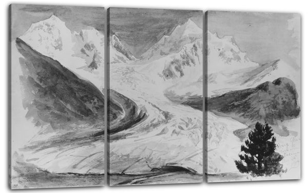 Leinwandbild John Singer Sargent - Roseg Gletscher, Pontresina (aus dem Schweiz 1869-Skizzenbuch)