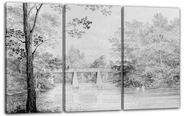 Leinwandbild Thomas Kelah Wharton - Brücke über Crumelbow Creek, David Hosack Estate, Hyde Park, New York (von Hosack Album)