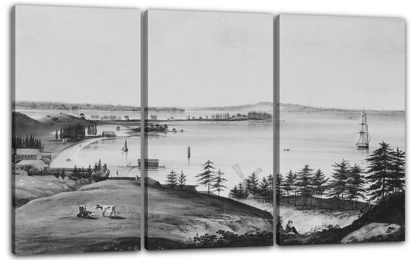 Leinwandbild William Guy Wand - Die Bucht von New York, Blick auf die Narrows und Staten Island, aus Brooklyn Heights