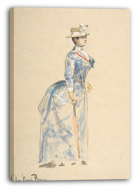 Leinwandbild John-Lewis Brown - Frau in Blau gekleidet
