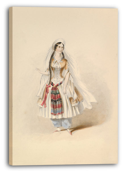 Leinwandbild Johann Georg Christoph Fries - Kostümstudie für die Blonde in der "Entführung aus dem Serail" von W.A. Mozart