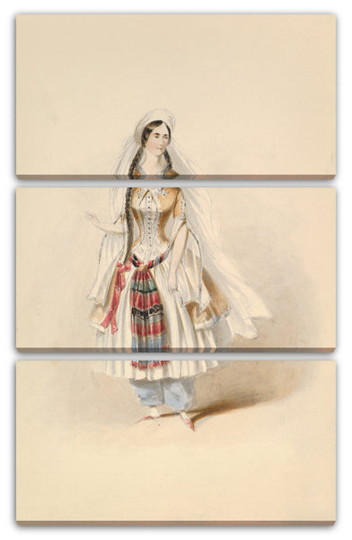 Leinwandbild Johann Georg Christoph Fries - Kostümstudie für die Blonde in der "Entführung aus dem Serail" von W.A. Mozart
