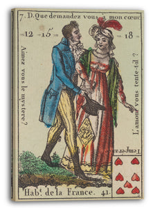 Leinwandbild Anonym, Französisch, 18. Jahrhundert - Hab.t de la France, Motiv aus Quartett-Spielkarten 'Costumes des Peuples Étrangers'