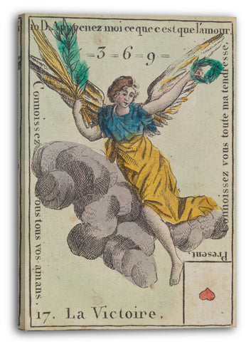 Leinwandbild Anonym, Französisch, 18. Jahrhundert - La Victoire, Motiv aus Quartett-Spielkarten 'Costumes des Peuples Étrangers'