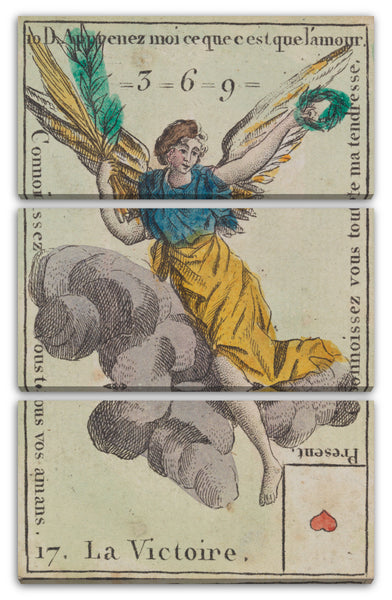 Leinwandbild Anonym, Französisch, 18. Jahrhundert - La Victoire, Motiv aus Quartett-Spielkarten 'Costumes des Peuples Étrangers'