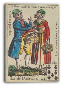 Leinwandbild Anonym, Französisch, 18. Jahrhundert - Hab.t de l'Autriche, Motiv aus Quartett-Spielkarten 'Costumes des Peuples Étrangers'