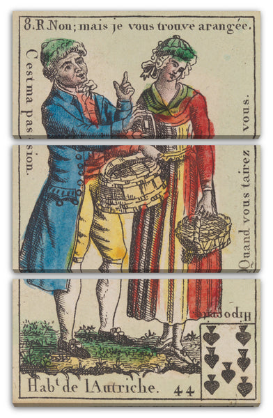 Leinwandbild Anonym, Französisch, 18. Jahrhundert - Hab.t de l'Autriche, Motiv aus Quartett-Spielkarten 'Costumes des Peuples Étrangers'