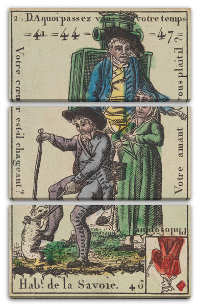 Leinwandbild Anonym, Französisch, 18. Jahrhundert - Hab.t de la Savoie, Motiv aus Quartett-Spielkarten 'Costumes des Peuples Étrangers'