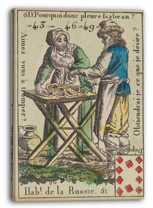 Leinwandbild Anonym, Französisch, 18. Jahrhundert - Hab.t de la Russie, Motiv aus Quartett-Spielkarten 'Costumes des Peuples Étrangers'